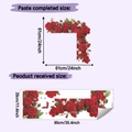 Detail showing red rose floral wall stickers with specific size dimensions and layout - Red Flower (HY-D052) / 29*90cm