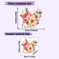 Vinilo decorativo corazón floral romántico con peonías rosas y letras LOVE doradas - 29*29cm (HY-F737)