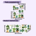 Dettaglio degli adesivi murali con piante: formato 90x29cm e dimensioni dell'effetto - 29*90cm / Piante in Vaso con Farfalle (HY-D053)