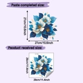 Detaillierte Größentabelle für blaue Blumen-Wandsticker mit Layout und Endabmessungen - Blau Weiß Floral (HY-F725) / 29x29cm(HY-F725)