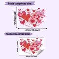 Detaillierte Größenübersicht für romantische Herz-Wandtattoos zur Valentinsdeko - 35*50cm (HY-F733)