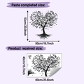 Detailed wall sticker layout with tree heart silhouette and dimensions 53x50cm - 40x60cm