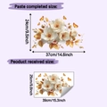 Size chart showing dimensions of gold leaf and white floral butterfly wall stickers - White Flower Butterfly (HY-F744) / 39x25cm