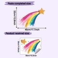 Rainbow star wall stickers layout and dimensions showing finished size 45x32cm - Rainbow Star Style (HY-F745) / 30x39cm