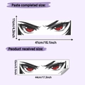 Detailed size specification for red eye anime car sticker with layout dimensions - 44x13cm (HY-F776 914)