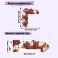 Detalle de las dimensiones y el diseño en L de los adhesivos de pared de flores rojas - 29*90cm