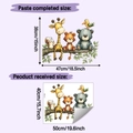 Detail showing the layout dimensions and finished size of cute animal wall stickers - 40*60CM/HY-E279