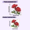 Dettaglio di adesivi rose rosse con dimensioni di posa e formato originale ricevuto - Stile Rosa Rossa (HY-M514)