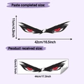 Detailed size chart for red-eyed cartoon car sticker showing layout and final dimensions - Large / Red Eye Devil Style (HY-F777 914)