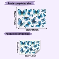 Confronto dettagliato delle dimensioni degli adesivi murali farfalla blu su viola - Stile Luminoso Blu (HYG0066蓝光)
