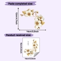 Detailed size comparison of white floral switch stickers with paste and sheet dimensions - Beaded White Flower Style / 16x14cm