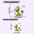 Detail view showing layout dimensions of the cartoon dinosaur wall sticker for switches - Dinosaur Holding Egg Style (HY-KG218)