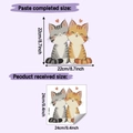 Detailweergave van de kattenmuurstickers met productafmetingen en lay-out - 24*24cm/HY-M524