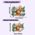 Guía de medidas para vinilo decorativo 3D de animales de la selva con león y jirafa - 40x50cm