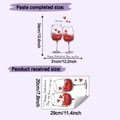 Sticker mural verres de vin I Love You avec cœurs rouges pour la Saint-Valentin - Style Calice Cœur d'Amour Romantique (HY-F736) / 20*29CM