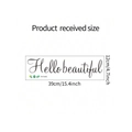 Dimensiones del adhesivo de pared 'Hello beautiful' de 39cm por 12cm de alto - 12*39 / Negro