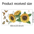 Detailansicht der Sonnenblumen Wandsticker mit Schmetterlingen und Maßangaben - 30x60cm
