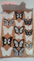 Dettaglio di 18 adesivi murali a farfalla 3D in bianco e nero con motivi differenti - Adesivi Murali 3D Farfalla Bianco Nero (H-Z-101 Stampato)