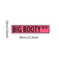 Pink BIG BOOTY BLVD wall sticker sign, waterproof PVC home decor, 15.3 inch length - Pink Background Black Letters (HZKB-147) / 10*39cm