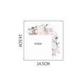 Dettaglio adesivo murale quadrato con rose e foglie acquerello, misura 14,5x14,5 cm - Motivo Floreale (KG294)