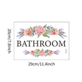 Muursticker badkamer met roze pioenrozen, lavendel en vette zwarte letters - Badkamer Bloemen Slogan (TU13) / 20*29CM