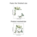 Detail of green leaf switch stickers showing layout and finished sizes for home decor - 17x13 / Watercolour Green Leaves Style (KG322)
