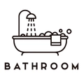 Vinilo decorativo minimalista con icono de bañera y texto para el baño - Icono de Bañera de Baño (FX47) / Negro