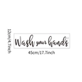 Detalle del vinilo decorativo Wash Your Hands con dimensiones de 45x12cm en color negro - Estilo 12*45cm (TU1)