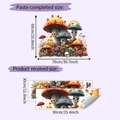 Maße der surrealen Pilz-Schädel Wandtattoo-Sets mit Anleitung zur Anbringung der Aufkleber - Surrealer Schädel-Pilz-Stil (HY-C082)