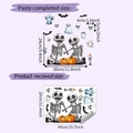 Detailed size chart showing Halloween wall sticker dimensions for ghost and skeleton decals - 29x40cm (HY-F554UV Static)