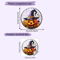 Detailed size guide for Halloween pumpkin witch hat window sticker with diameter measurements - 23x23cm / HY-F548UV Static