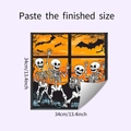 Detail von Halloween Totenkopf Wandaufkleber mit selbstklebender Rückseite und Design - Sonnenuntergang Skelett (HY-F535) / 34cmx34cm