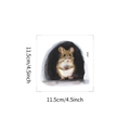 Detail view of 4.5 inch watercolor mouse wall sticker showing square shape and size measurements - 11.5x11.5cm (DZ889 Printed)