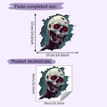 3D-Halloween-Wandtattoo mit Produktmaßen für Horror-Zombie-Totenkopf-Sticker - 39x39cm (HY-F542)