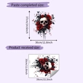 Detail showing skull and rose wall sticker dimensions for home decor layout - 30*39cm/HY-F579