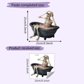 Detailed dimension guide for Halloween skeleton bathtub wall decal showing 23x23cm sheet size - 23x23cm