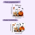 Halloween wall sticker set featuring ghosts pumpkins and candles with size specifications - HY-F571 / 29x40cm