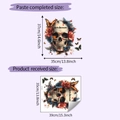 Detailed size chart for Halloween skull and butterfly wall stickers in two dimensions - 35*39cm / Skull and Floral Style (HY-F574)