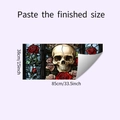 Dimensiones del adhesivo para ventana de calavera y rosas de 85cm ancho y 38cm alto - Calavera Rosa (HY-F562UV Estático) / 38*85cm (HY-F562UV Estático)