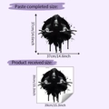 Detail view of scary ghost wall sticker with 37x37cm and 39x39cm size specifications - 39*39cm/HY-F573
