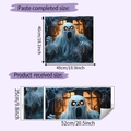 Dettagli del layout dell'adesivo murale fantasma e dimensioni finali 46x48cm - 46x48cm Dimensione Finita / Zombie Fantasma (HY-F586)