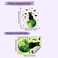 Détails de stickers muraux Halloween montrant les dimensions réelles après la pose - Style Lumineux Vert (HY-F605)
