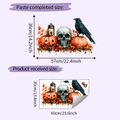 Halloween muurstickers met pompoenen en schedels inclusief afmetingen van 36x57cm - Pompoen Schedel Raaf Patroon(HY-G029)