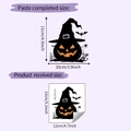 Detalle del adhesivo para interruptor de Halloween con medidas del diseño de calabaza - Estilo de Calabaza Sombrero de Bruja Araña (HY-KG186)