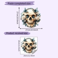 Guida dettagliata alle dimensioni per l'adesivo da parete teschio di Halloween con fiori - Stile Teschio Farfalla Fiori (HY-M455)