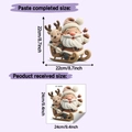 Details van afmetingen en lay-out van de muursticker met Kerstman en rendierslee-ontwerp - 24x24cm (HY-M470)