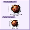 Detailed dimension sheet of 3D basketball wall sticker with 27cm and 29cm measurements - 29x29cm (HY-F519)