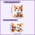 Maßangaben und Layout für den niedlichen orangefarbenen Katzen-Wandaufkleber HY-F523 - Ingwer Weißes Kätzchen Kinnstütz-Stil / 29x35cm (HY-F523)