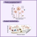 Details van bloemen muurstickers met roze magnolia en vlinders in een compacte indeling - 24x70cm (HY-N001)