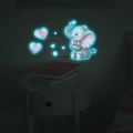 Pegatina pared elefante luminoso con corazones azules para decorar interruptor - Elefante Dibujos Animados (MG-YK028) / 17x17cm / Azul
